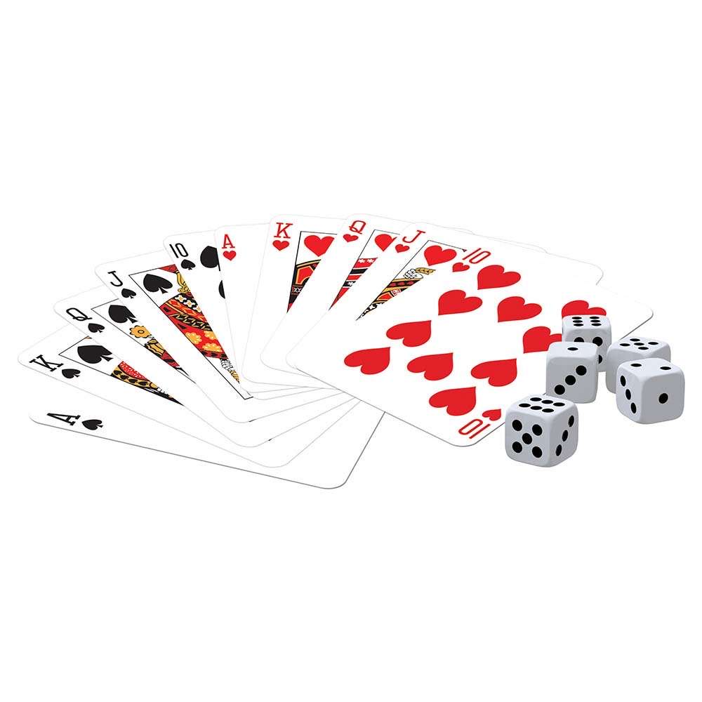 Classic Games - 2 Decks Playing Cards & 5 Dice