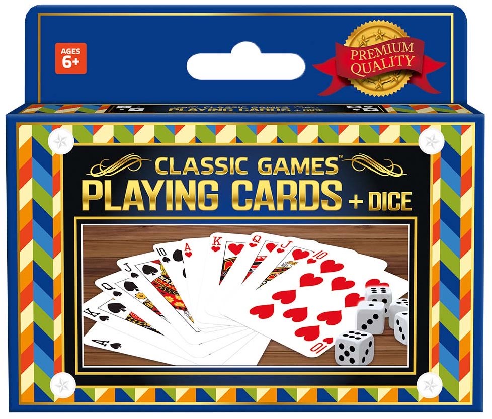 Classic Games - 2 Decks Playing Cards & 5 Dice