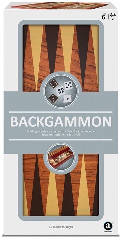 Folding Wood Backgammon Set 