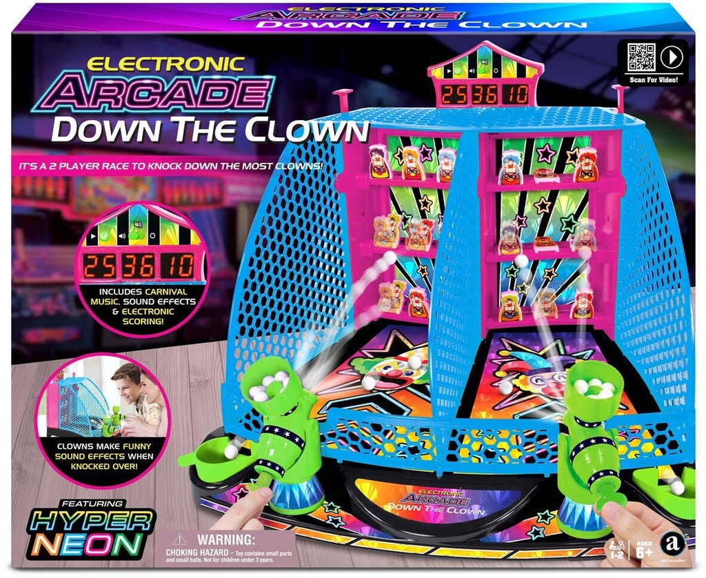 Electronic Arcade Down-The-Clown (Hyper Neon Black Series)