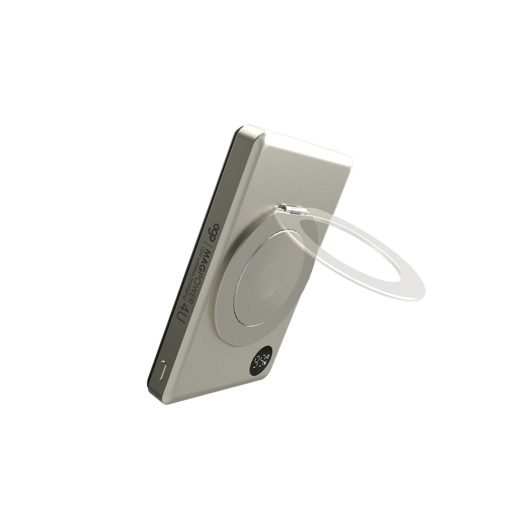EGO MAGPOWER 4in1 10000mAh Qi2 Magsafe Powerbank ultra-thin, Watch fast Charging, OLED Display, USB-C port in & out,-Titanium