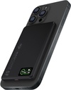 EGO MAGPOWER 3in1 Lates Gen.5 Super charging  6000mAh Qi2+ magsafe Powerbank Super Ultra-thin-OLED, USB-CUSB-C in & out-Black