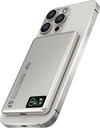 EGO MAGPOWER 3in1 Lates Gen.5 Super charging  6000mAh Qi2+ magsafe Powerbank Ultra-thin-OLED, USB-CUSB-C in & out-Titanium