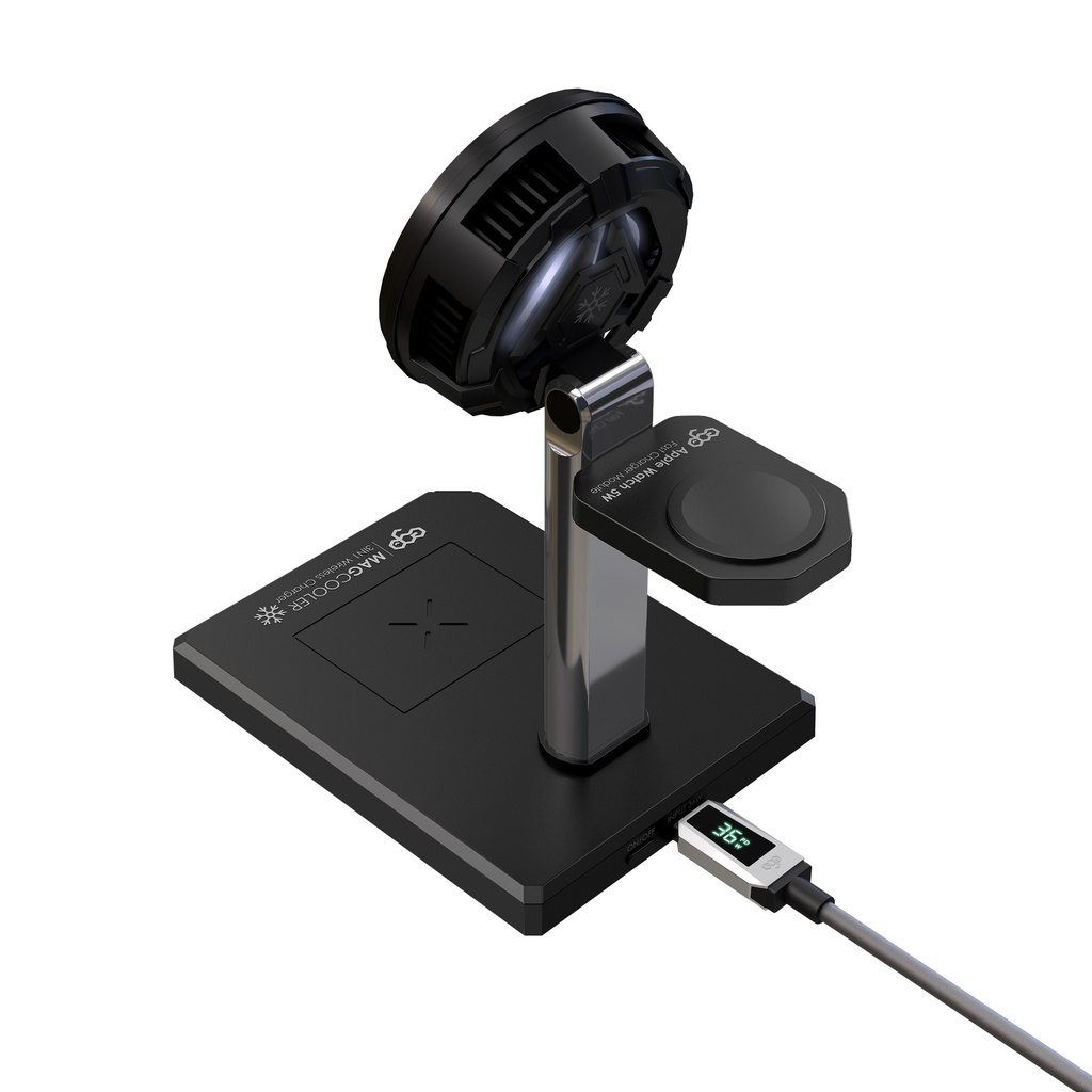 EGO MagCooler@ 3in1 Cooler Semiconductor wireless charger-Black