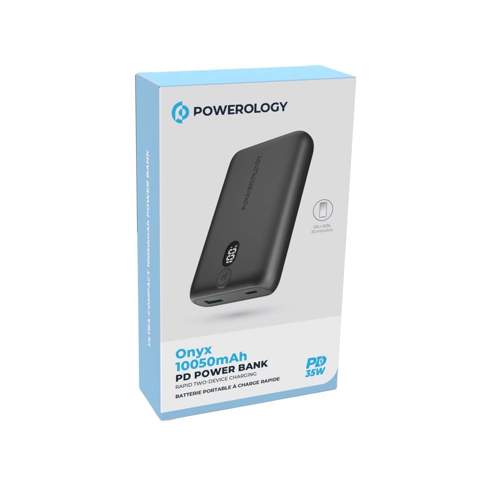 Powerology Onyx 10050mAh PD 35W Powerbank , Black