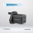 Powerology Super Compact Quick Charger With Braided USB-C To Lightning Cable 1.2m/4ft Black