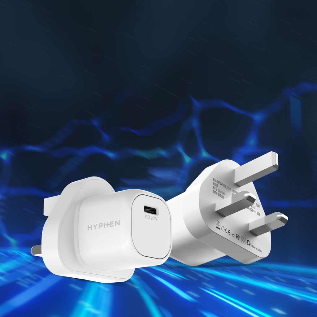 HYPHEN NEO Mini PD Adaptor - 20W UK Plug White