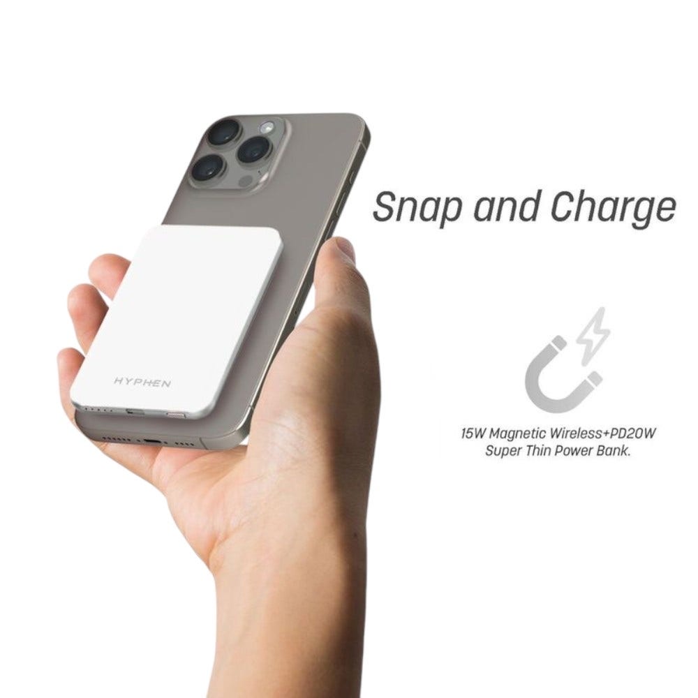 HYPHEN MOWA S5 Super Slim MagSafe Power bank 5000 mAh - White