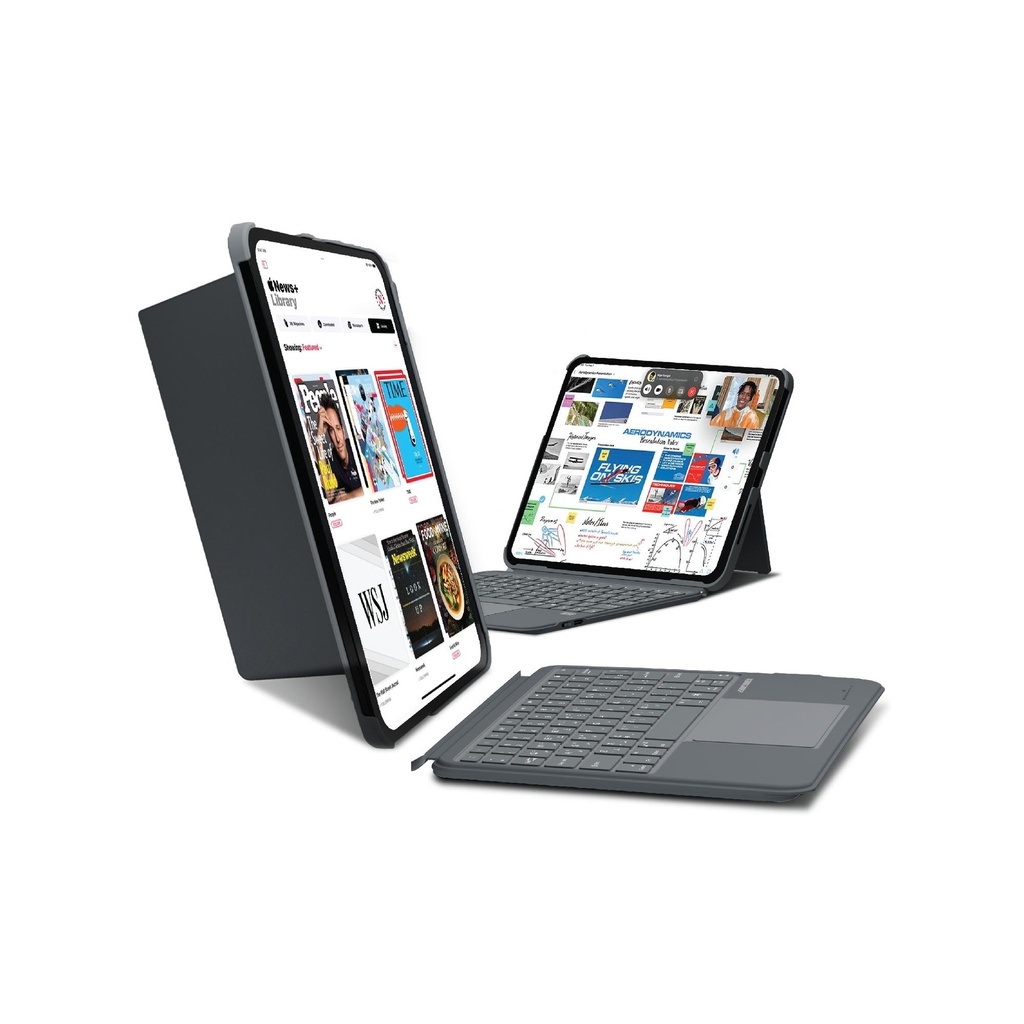 Smartix Premium 4 in 1 Det.Wireless Key Board for iPad Air 11"M2 & 10.9"/Pro 11"M2/10.9 10th Gen