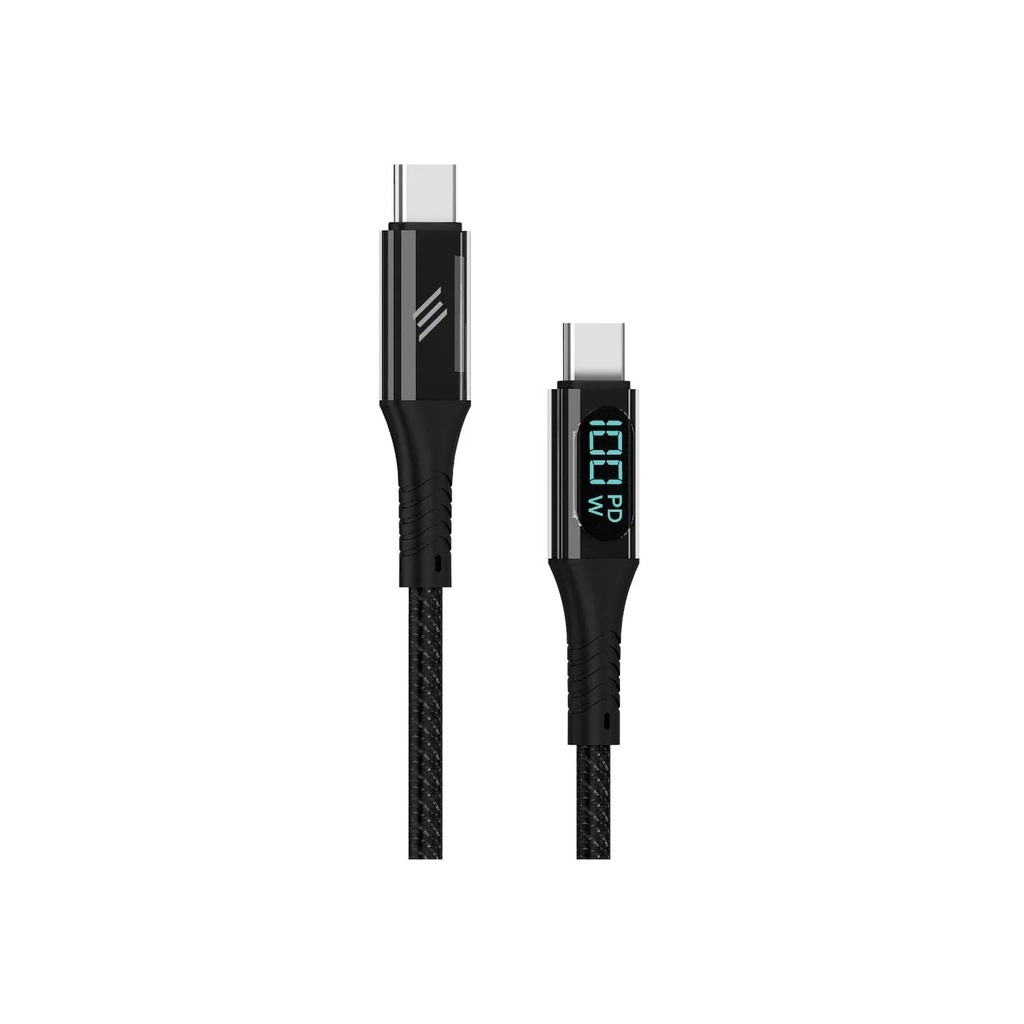 Smartix Premium Ultra flexible Braided 100W C to C Cable with Digital Display