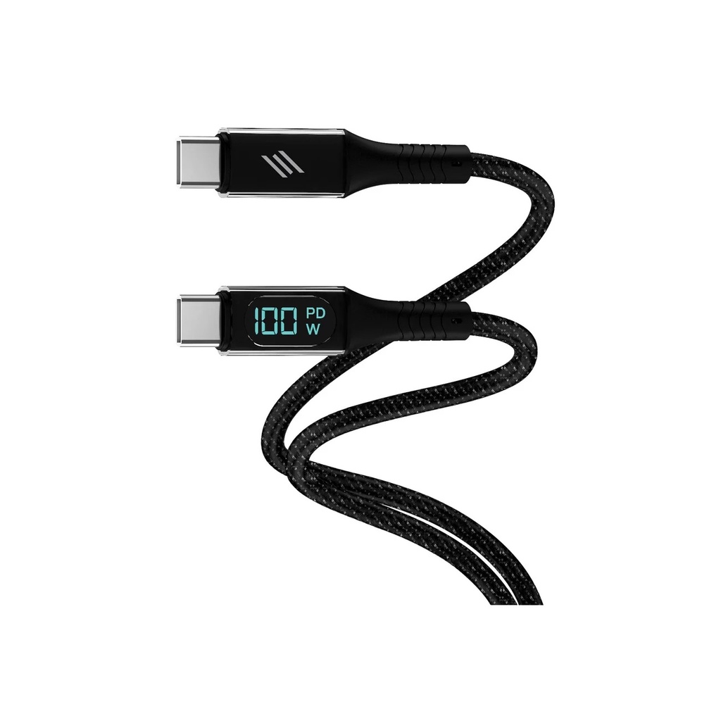 Smartix Premium Ultra flexible Braided 100W C to C Cable with Digital Display