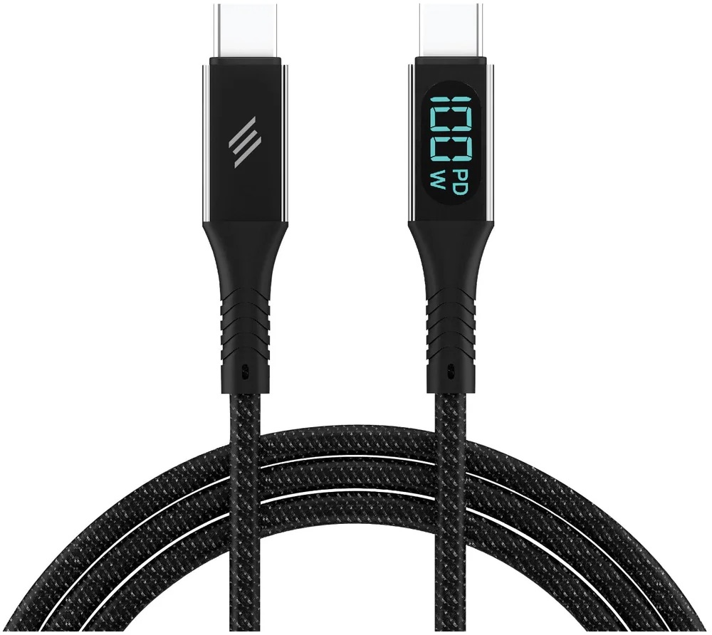 Smartix Premium Ultra flexible Braided 100W C to C Cable with Digital Display