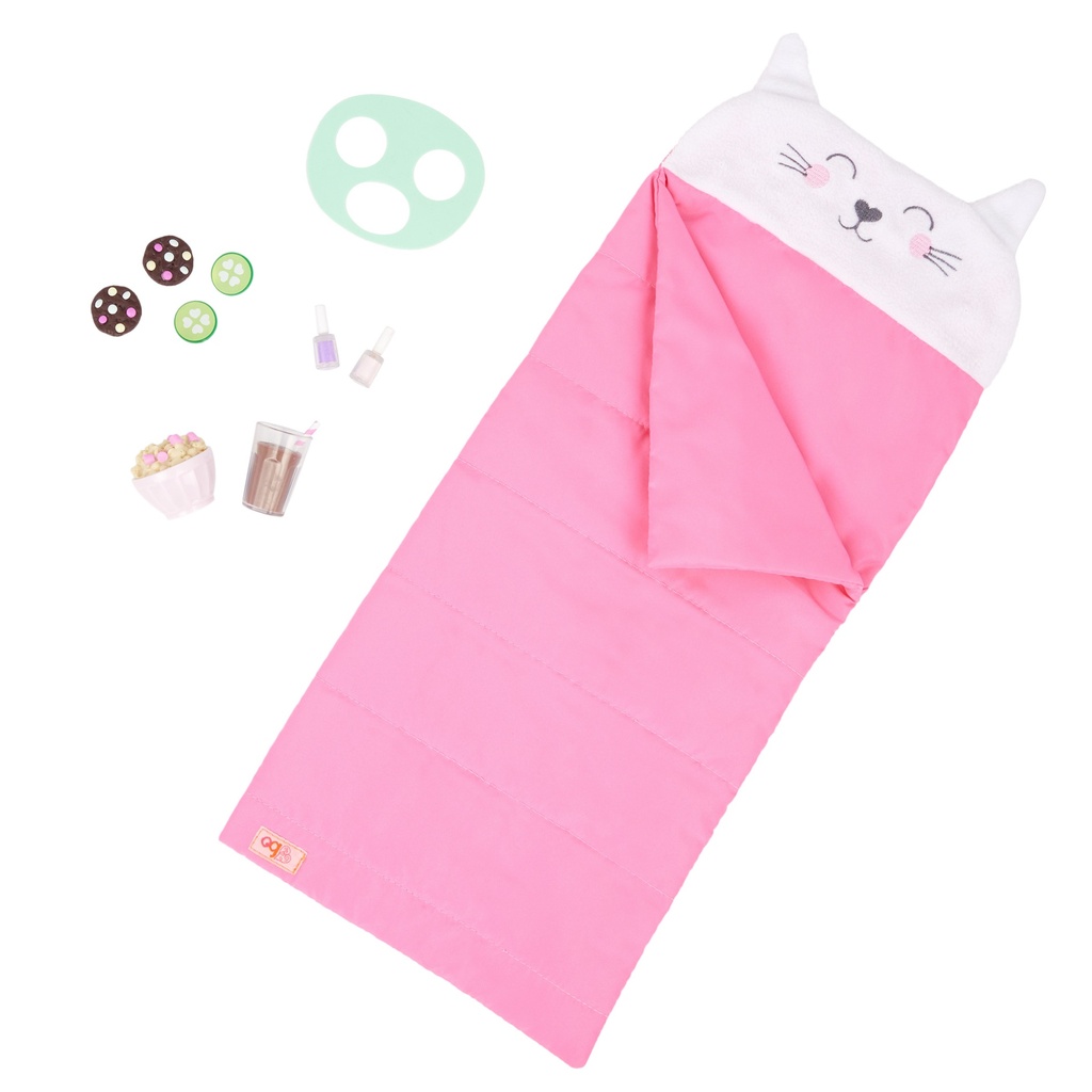 ACTIVITY SLEEPOVER DOLL W/SLEEPING BAG