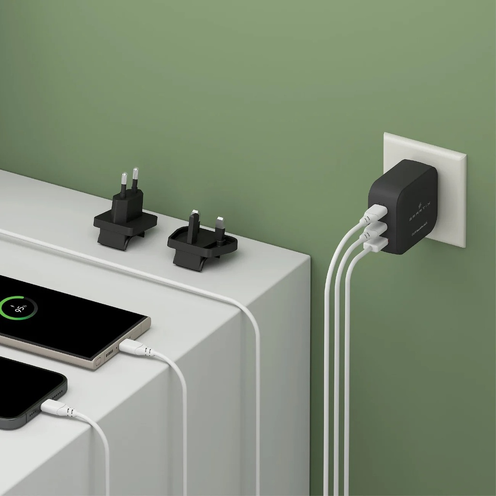 Smartix Premium US/UK/EU Wall Adaptor 100W GaN 