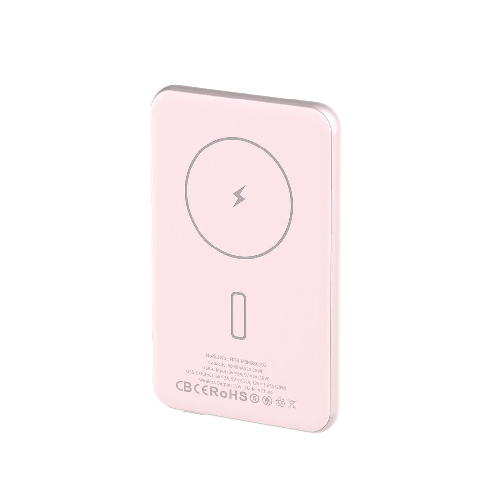 HYPHEN MOWA S5 Super Slim MagSafe Power bank 5000 mAh - Pink