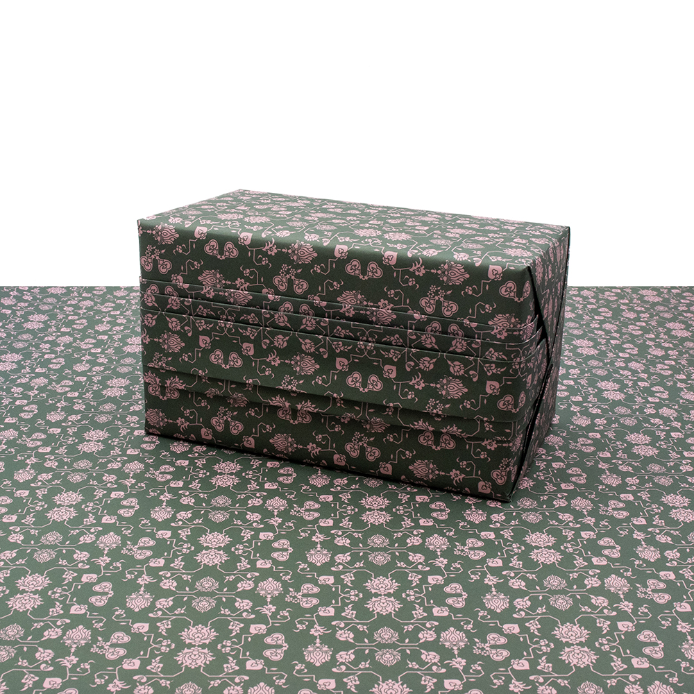 Wrapping Paper Green + Pink Pattern Souq Remix