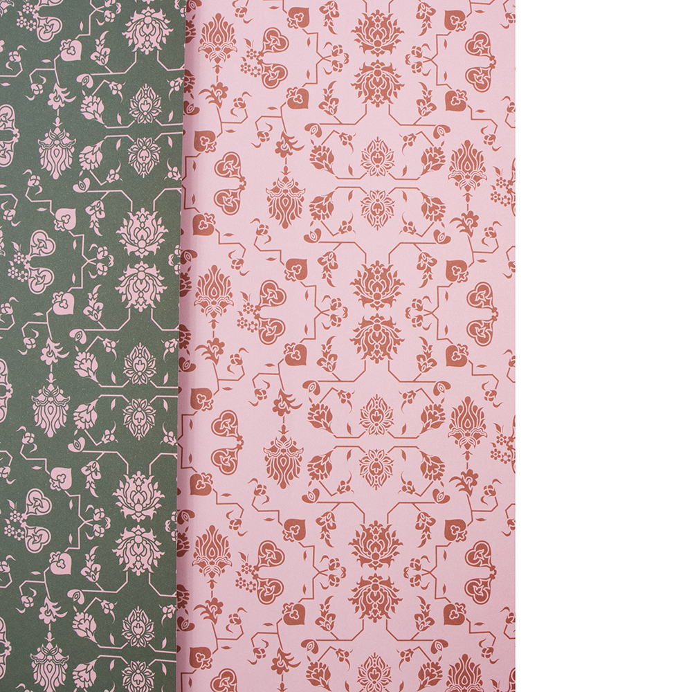 Wrapping Paper Green + Pink Pattern Souq Remix