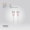 Porodo USB-C to  USB-C Aluminum Braided Cable ,White
