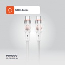 Porodo USB-C to  USB-C Aluminum Braided Cable ,White