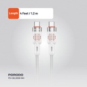 Porodo USB-C to  USB-C Aluminum Braided Cable ,White