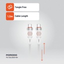 Porodo USB-C to  USB-C Aluminum Braided Cable ,White
