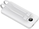 Porodo 10000mAh Powerbank Digital Display with C & Lightning Cable ,White