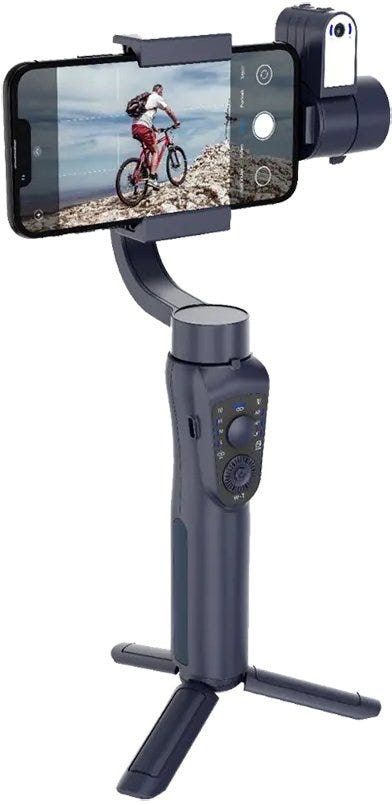 Porodo 3-Axis | Ai Tracker & Light Gimbal stabilizer ,Black 