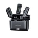 Porodo Lavalier Double Microphone with Charging Case ,Black