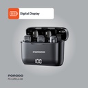 Porodo Lavalier Double Microphone with Charging Case ,Black