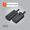 Porodo 50000mAh Power Bank Integrated Cables  ,Black