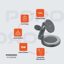 Porodo Rotating Base Three-Device Wireless Charger ,Gray