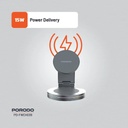 Porodo Rotating Base Three-Device Wireless Charger ,Gray