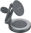 Porodo Rotating Base Three-Device Wireless Charger ,Gray