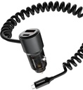 Porodo 110W Car Charger Transparent with Coiled Cable ,Black