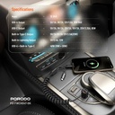 Porodo 95W Car Charger Transparent with Coiled Cable ,Black