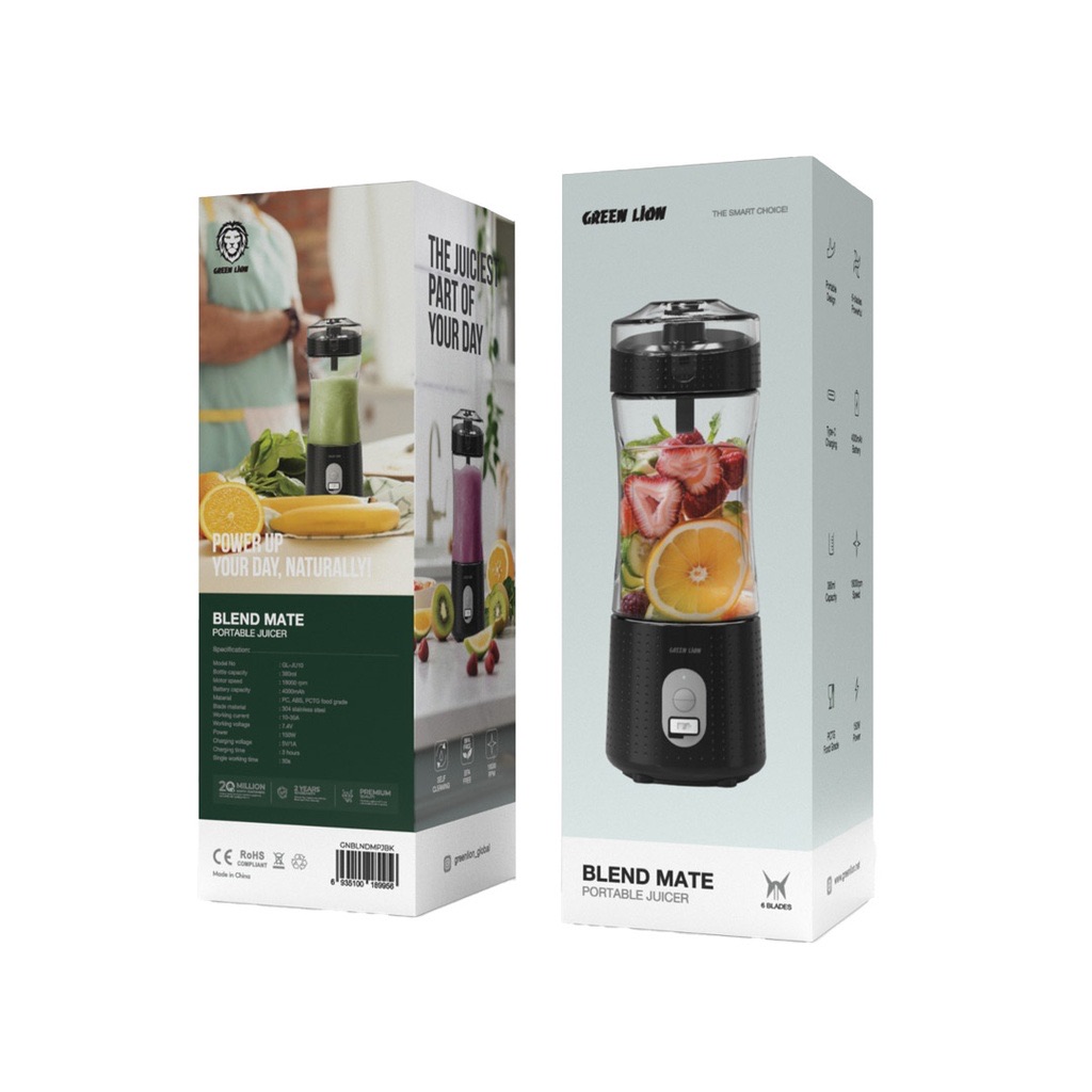 Green Lion Blend Mate Portable Juicer,Black