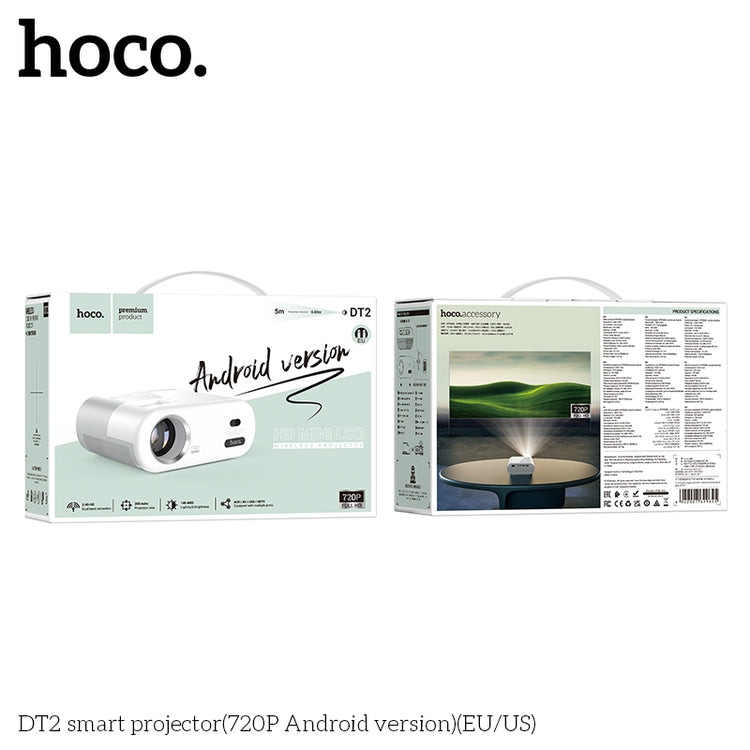 Hoco DT2 smart projector(720P Android version) Gray White