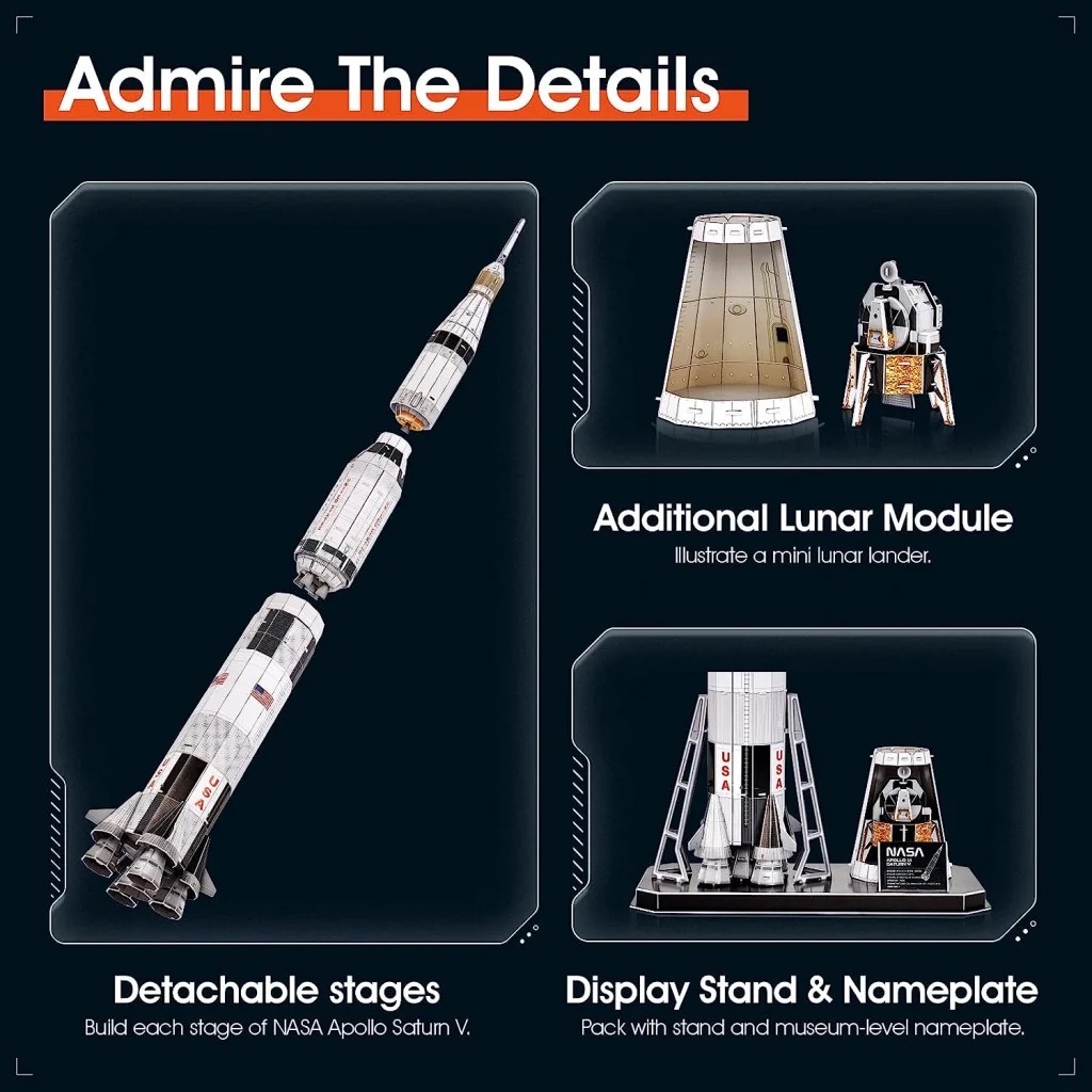 3D PUZZLE NASA APOLLO SATURN V 136PCS