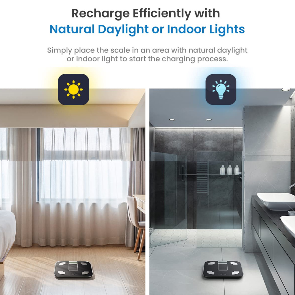 RENPHO Elis Solar Smart Body Scale BLACK [RA012BK]