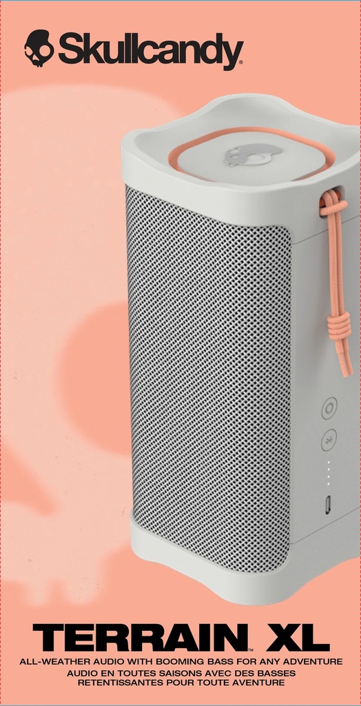 Skullcandy Terrain Xl Wireless Bt Portable Speaker-Bone/Orange Glow