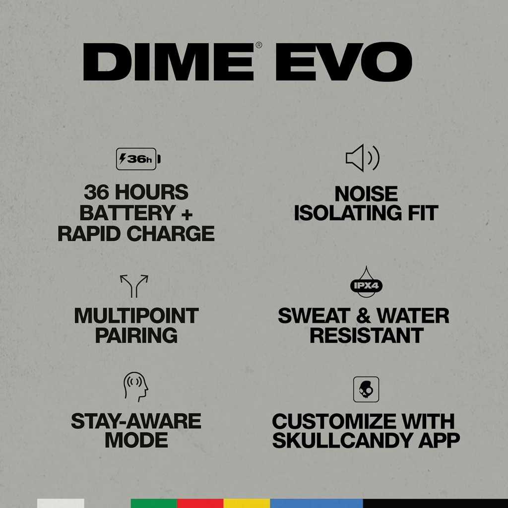 SKULLCANDY DIME EVO TRUE WIRELESS IN-EAR-BONE/ORANGE GLOW