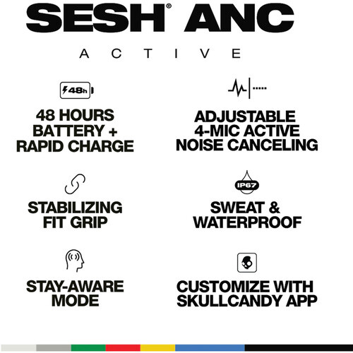 SKULLCANDY SESH ANC ACTIVE TRUE WIRELESS IN-EAR-BLACK/ORANGE