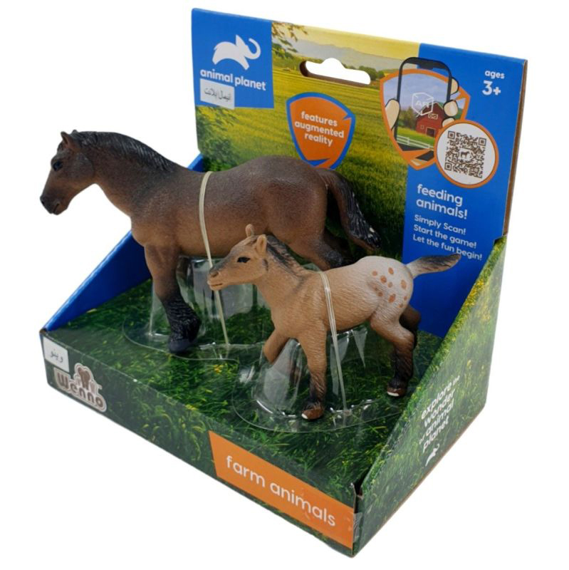 2 pcs horses in open touch box
