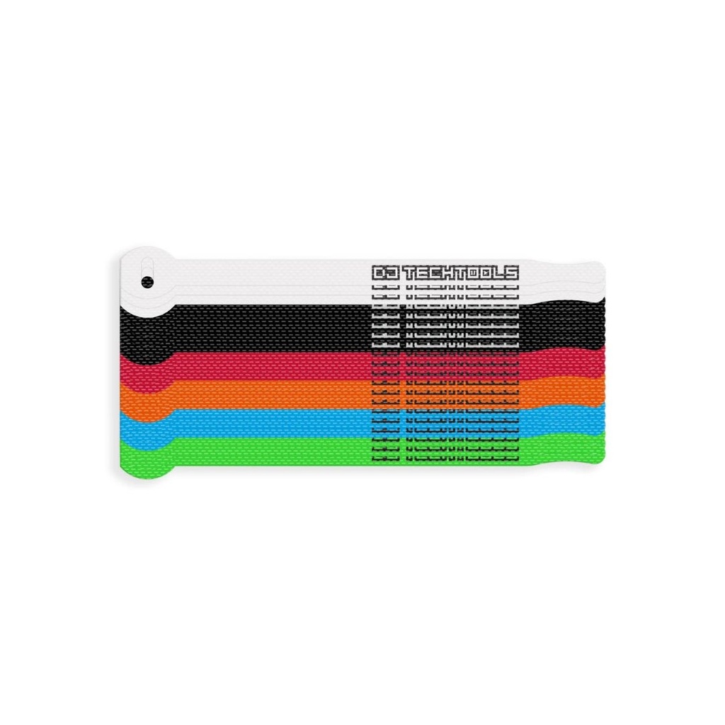 Djtt - Chroma Ties Hook & Loop Cable Ties, 20-Pack, Multiple Colors