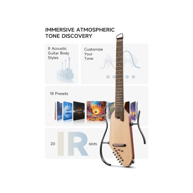 Donner - Ec6866 - Hush-I Pro Silent Guitar Natural Spruce