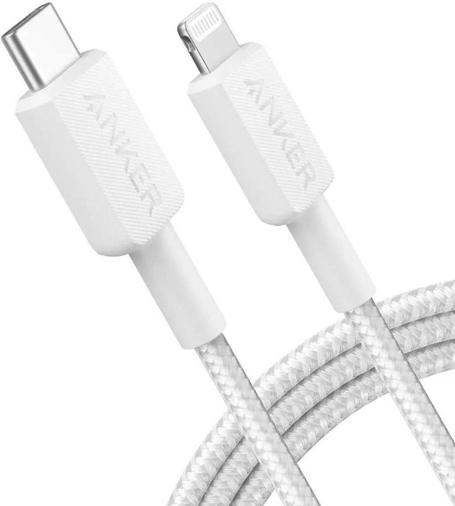 Anker A81B6H21 322 Usb-C To Lightning Cable (6Ft Braided) B2B - Un (Excluded Cn, Europe) White Iteration 1