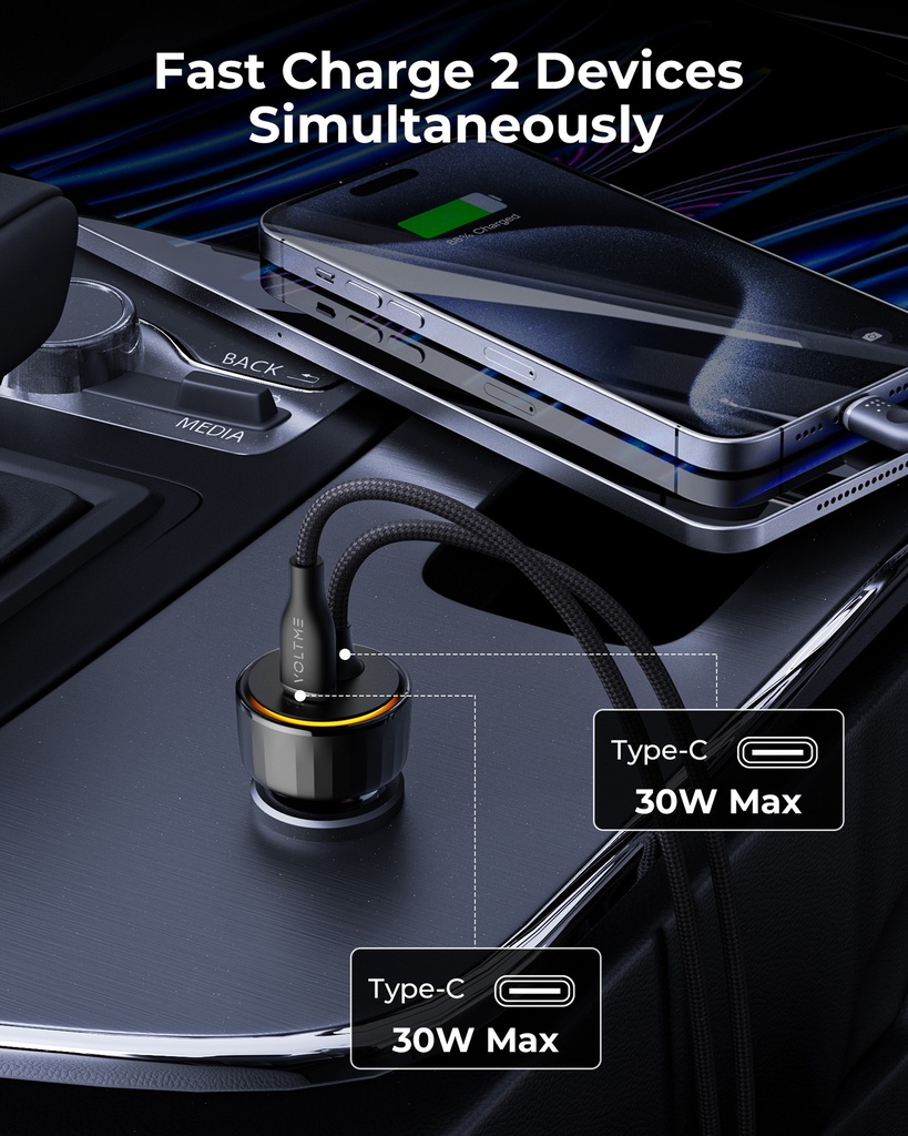 Voltme Cazo Series Car Charger Cazo 60W C-C