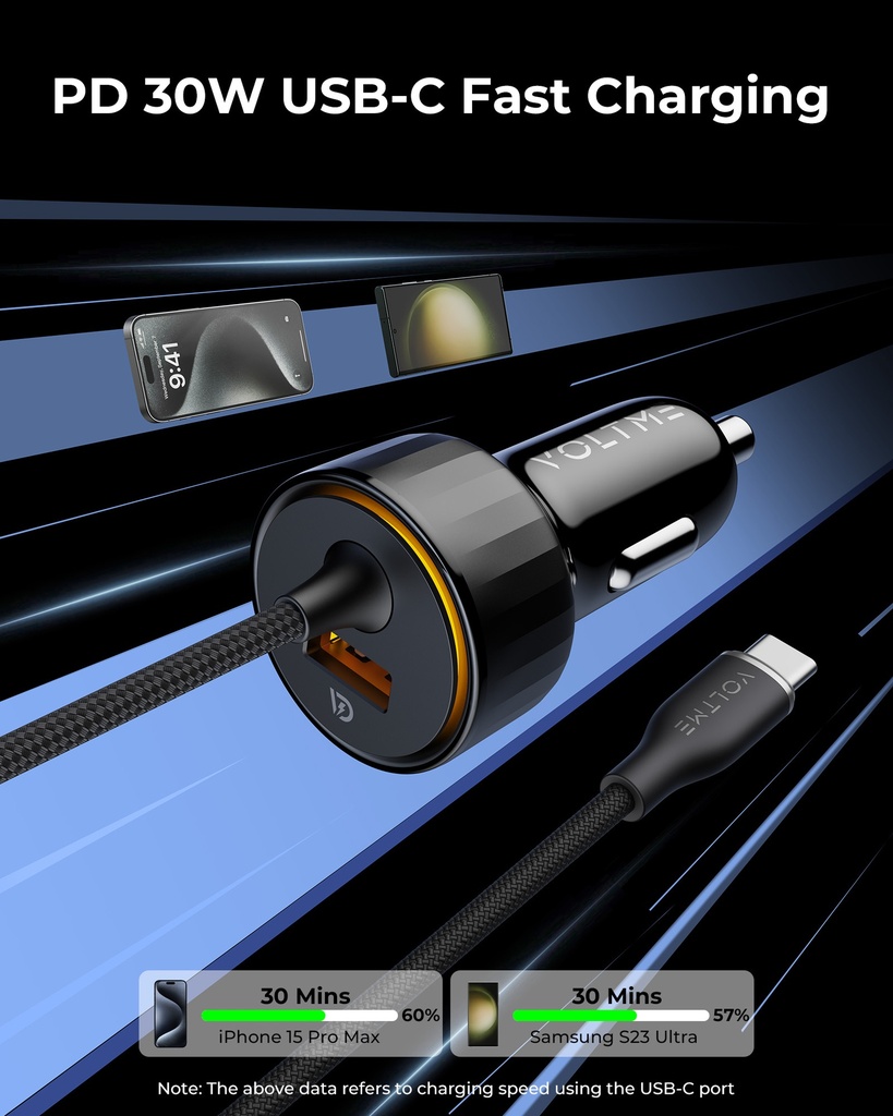 Voltme Cazo Series Car Charger Cazo 60W C-A