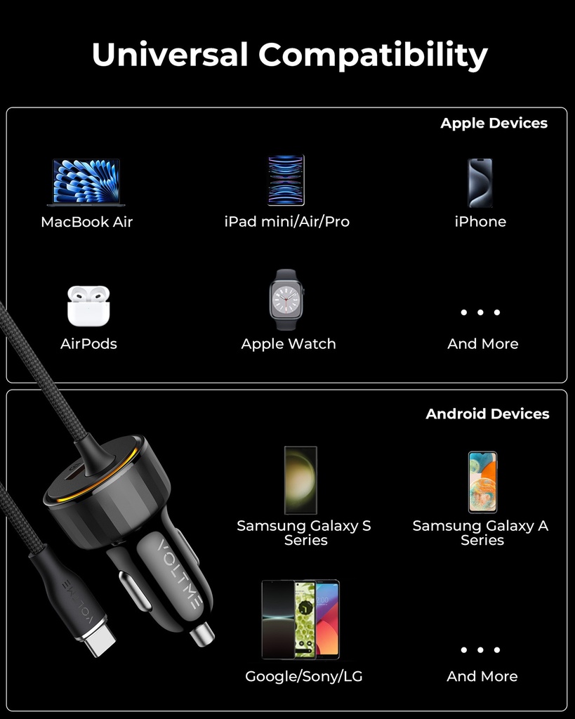 Voltme Cazo Series Car Charger Cazo 60W C-A
