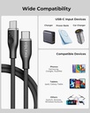 Voltme Powerlink Rugg Double Nylon Cable Type C To Type C 3A / 1M (60W) Black
